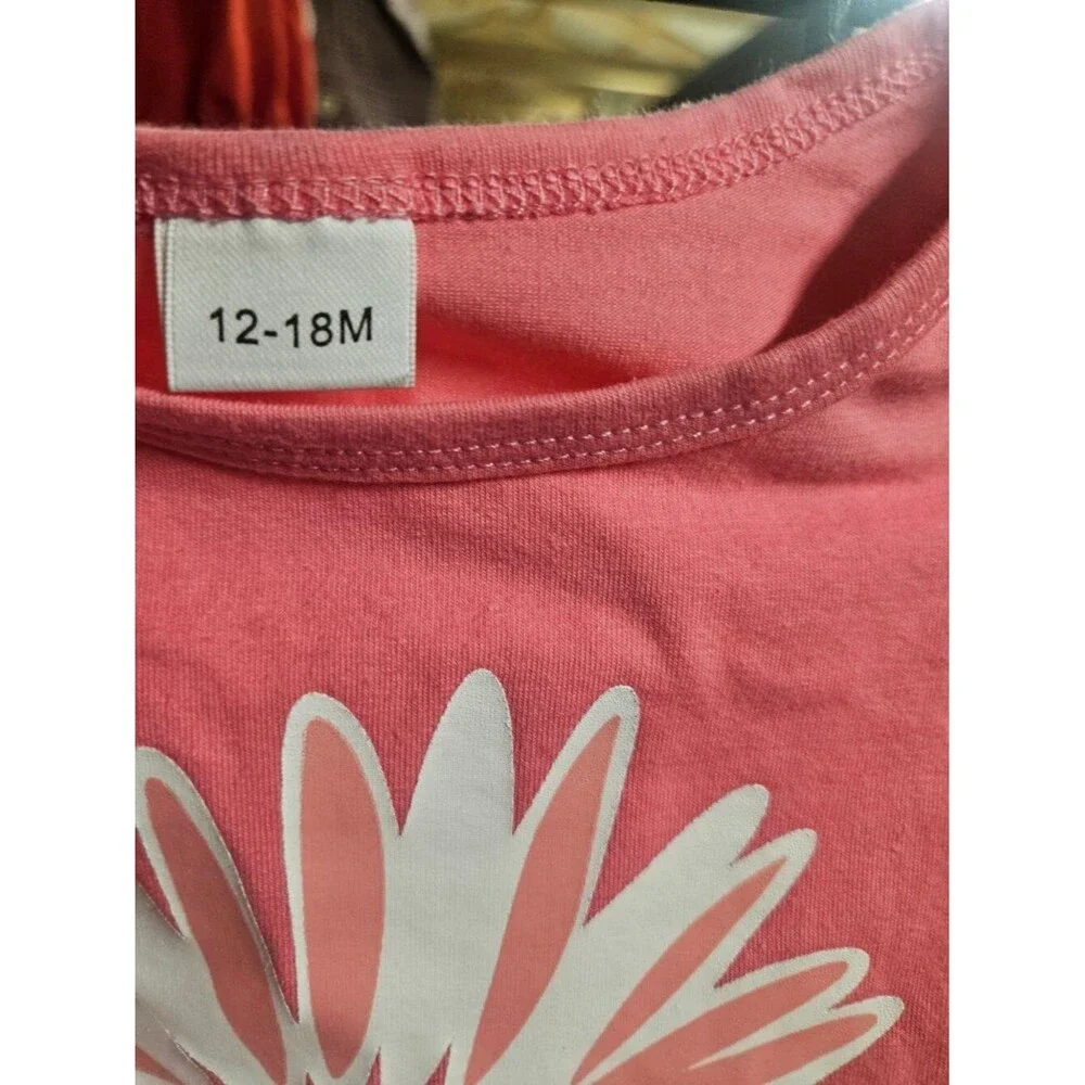 N-1 Baby Girl Floral Onesie 12-18M Pink 2 Piece -